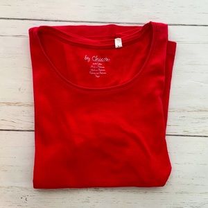 By Chico’s Red Round Neck Tee